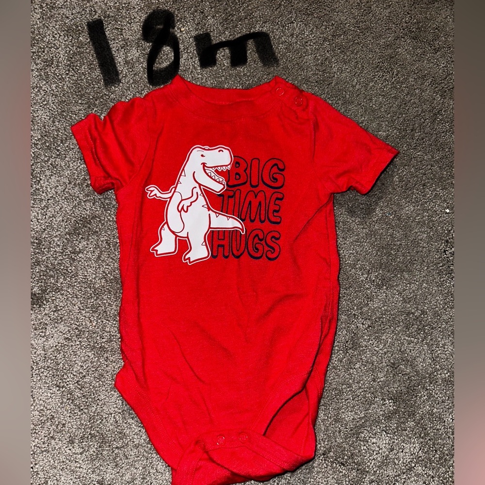 18 months Red Dinosaur Print Onesie